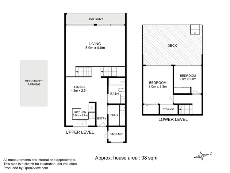 Floorplan of Homely unit listing, 9/84 Malunna Road, Lindisfarne TAS 7015