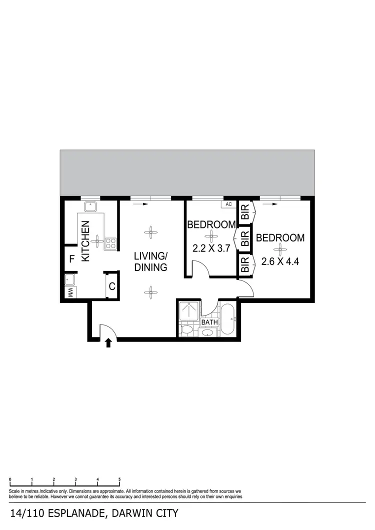 Floorplan of Homely unit listing, 14/110 Esplanade, Darwin City NT 800
