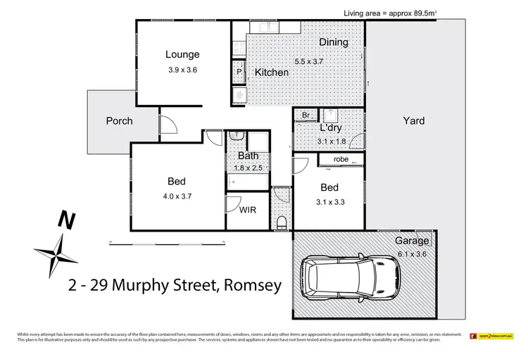 Floorplan of Homely unit listing, 2/29 Murphy Street, Romsey VIC 3434