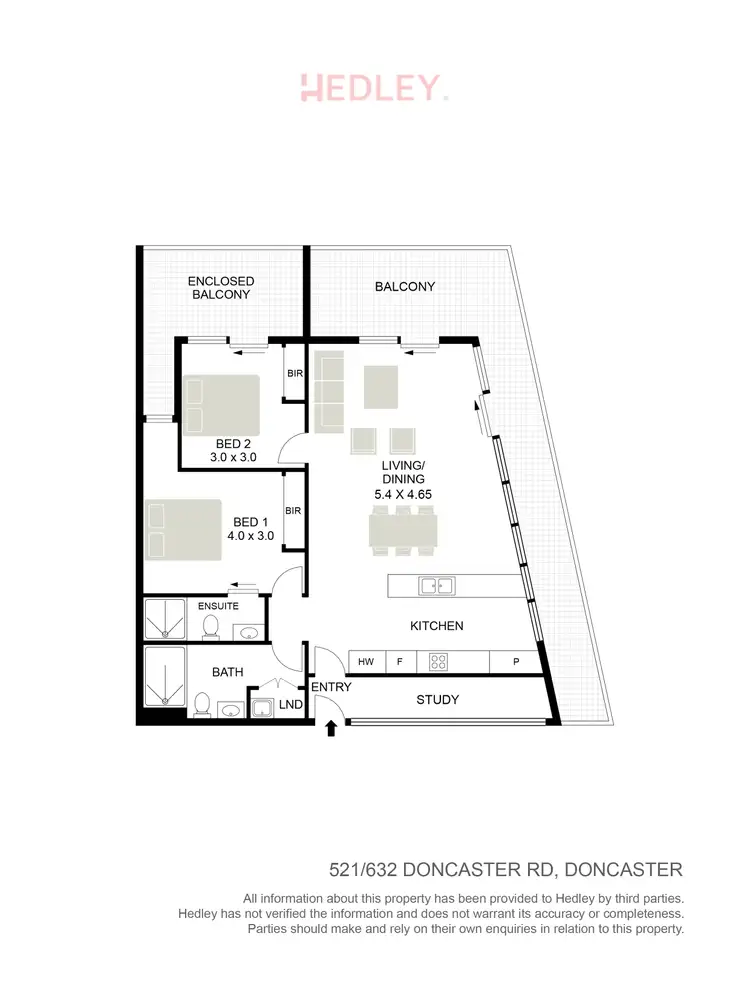 Floorplan of Homely apartment listing, 521/632 Doncaster Road, Doncaster VIC 3108