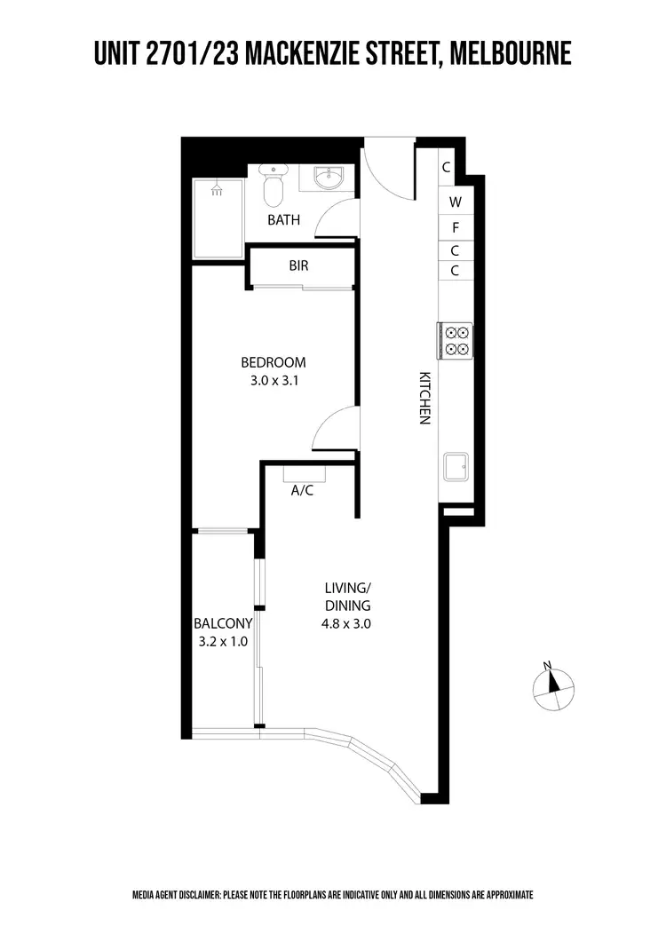 Floorplan of Homely apartment listing, 23 Mackenzie Street, Melbourne VIC 3000