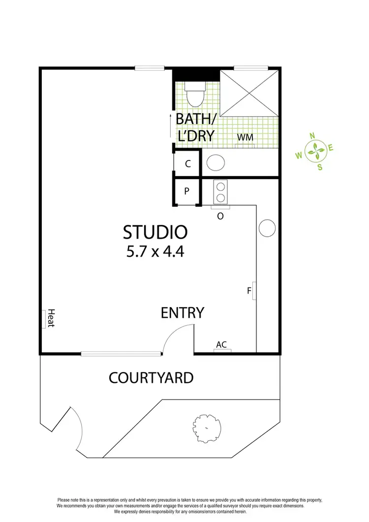 Floorplan of Homely studio listing, 3/1 Lumley Court, Prahran VIC 3181