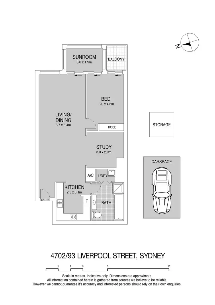 Floorplan of Homely apartment listing, 4702/93 Liverpool Street, Sydney NSW 2000