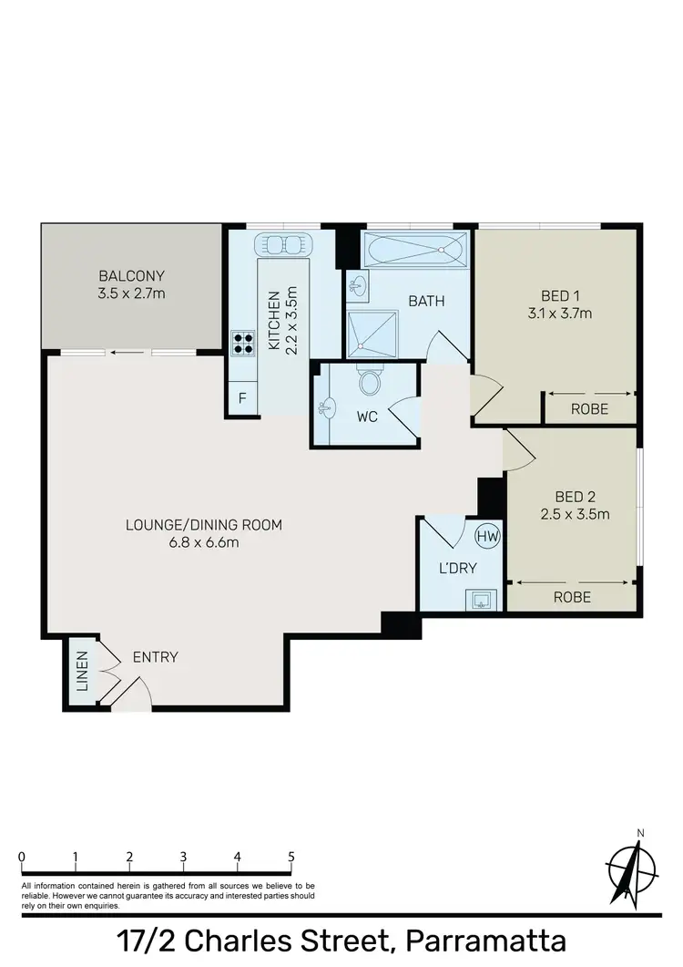 Floorplan of Homely apartment listing, 17/2 Charles Street, Parramatta NSW 2150