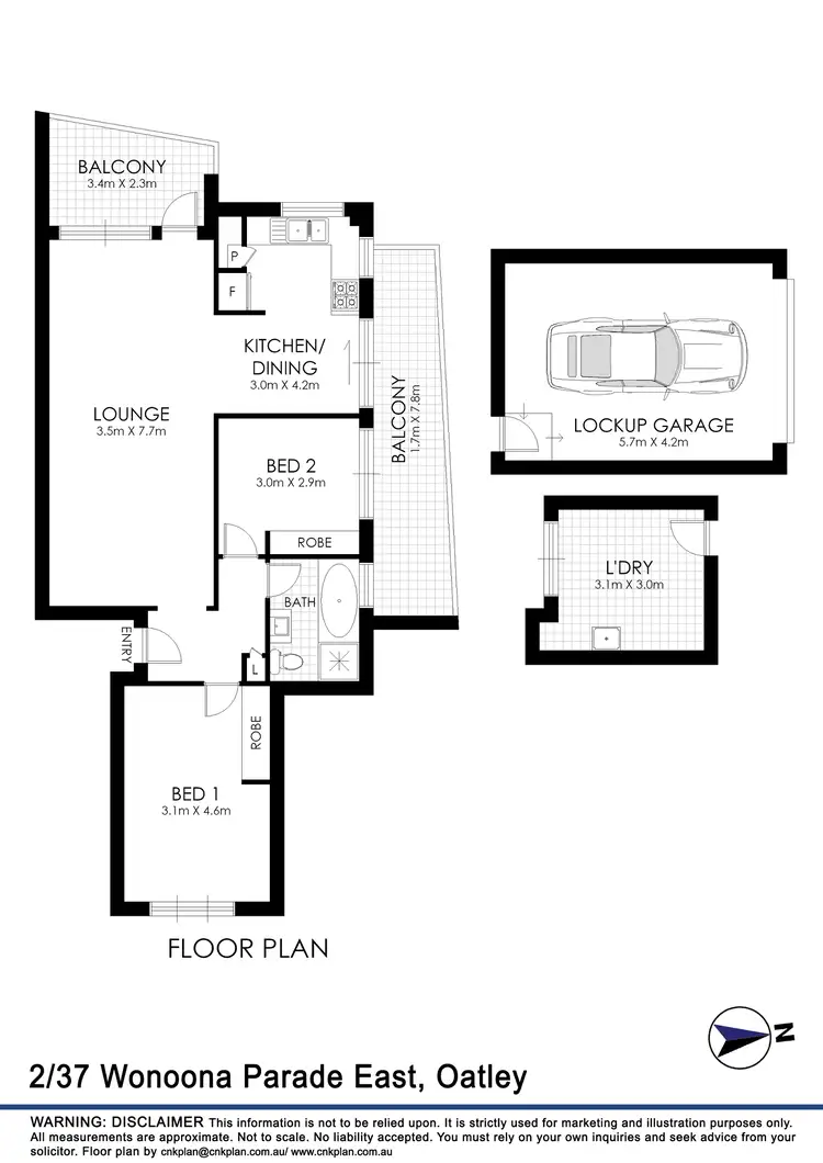 Floorplan of Homely unit listing, 2/37 Wonoona Parade East, Oatley NSW 2223