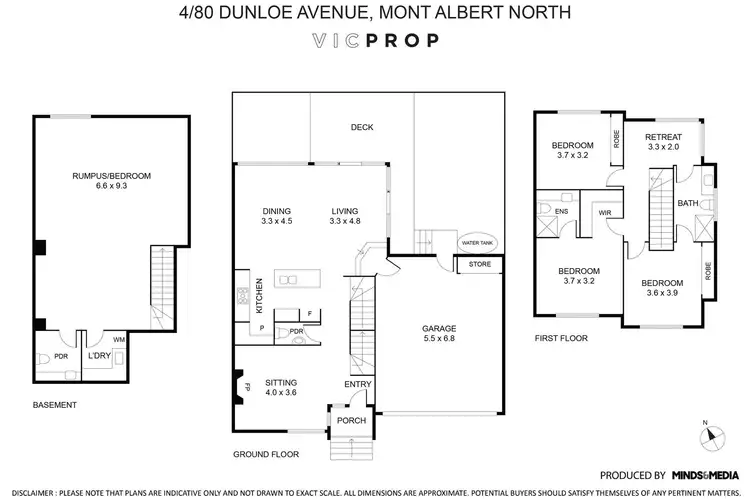 Floorplan of Homely townhouse listing, 4/80 Dunloe Avenue, Mont Albert North VIC 3129
