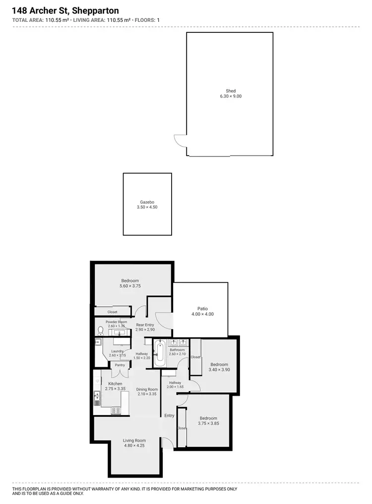 Floorplan of Homely house listing, 148 Archer Street, Shepparton VIC 3630