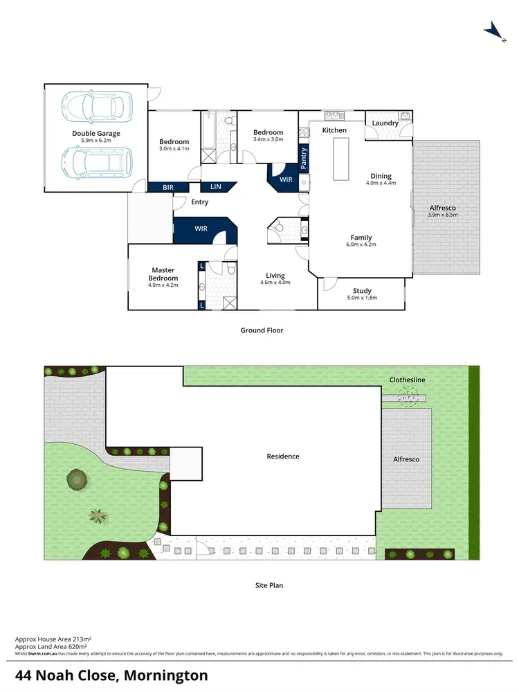 Floorplan of Homely house listing, 44 Noah Close, Mornington VIC 3931