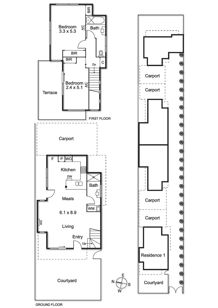 Floorplan of Homely townhouse listing, 1/213 Station Street, Edithvale VIC 3196