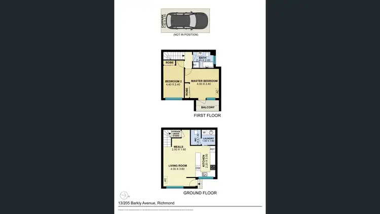 Floorplan of Homely townhouse listing, 13/205 Barkly Avenue, Burnley VIC 3121