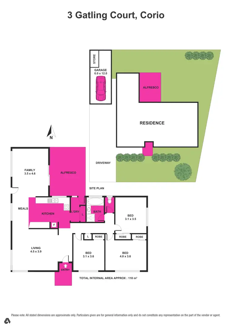 Floorplan of Homely house listing, 3 Gatling Court, Corio VIC 3214