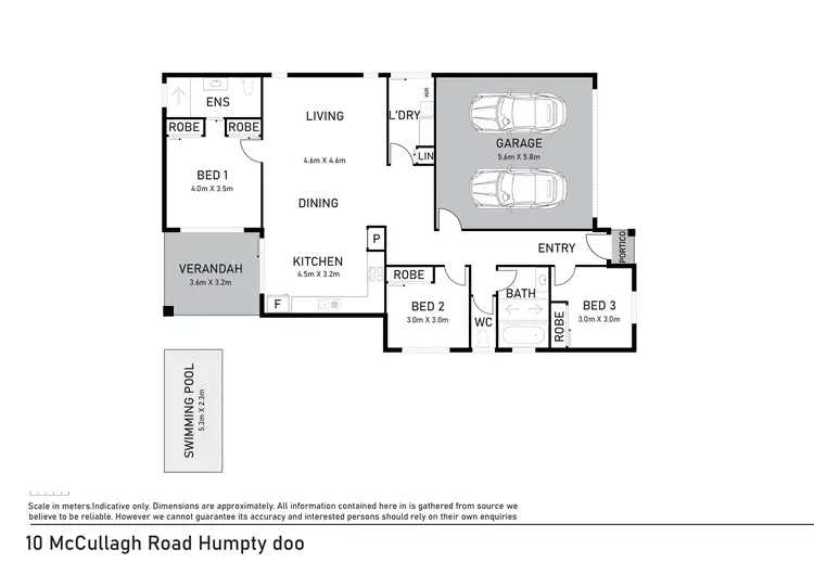 Floorplan of Homely house listing, 10 McCullagh Road, Humpty Doo NT 836