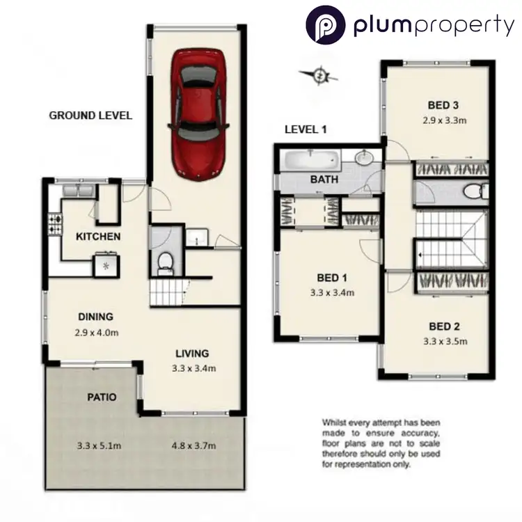 Floorplan of Homely townhouse listing, 53/11 Oakmont Avenue, Oxley QLD 4075