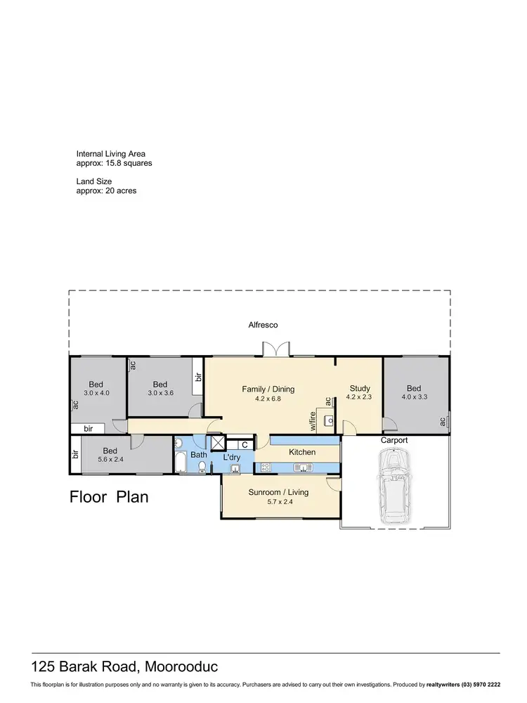 Floorplan of Homely rural property listing, 125 Barak Road, Moorooduc VIC 3933