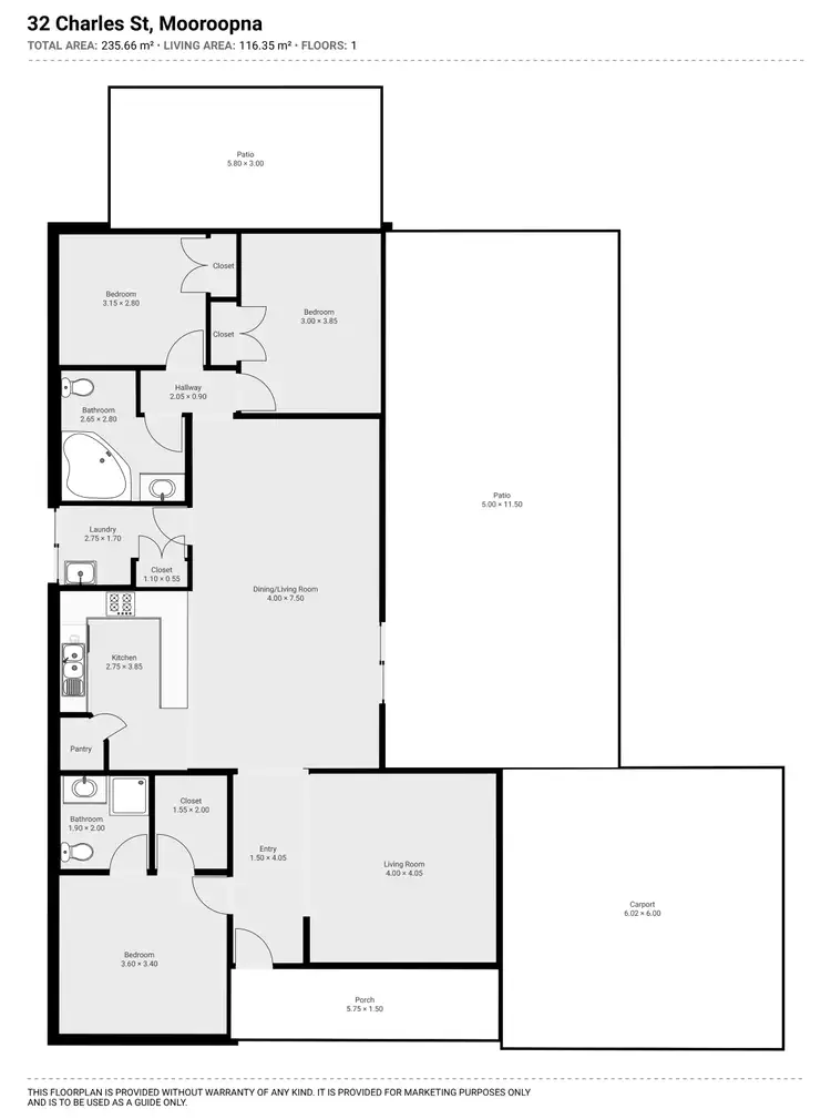 Floorplan of Homely house listing, 32 Charles Street, Mooroopna VIC 3629
