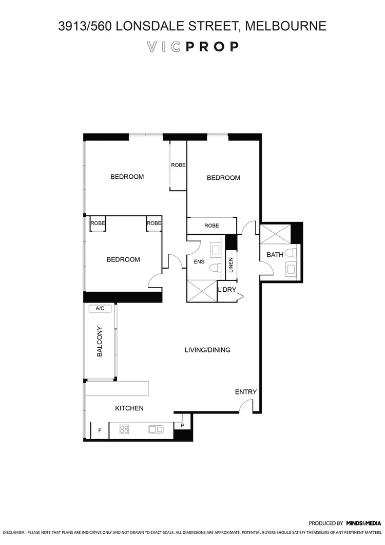 Floorplan of Homely apartment listing, 3913/560 Lonsdale Street, Melbourne VIC 3000