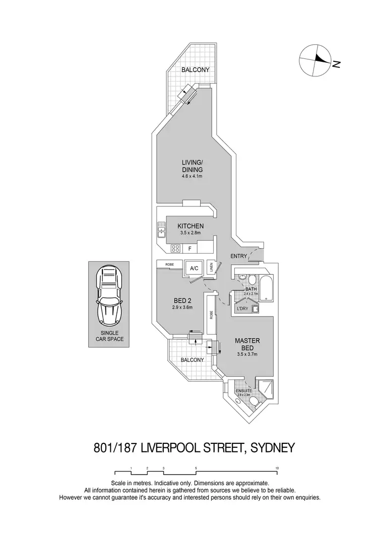 Floorplan of Homely apartment listing, 801/187 Liverpool Street, Sydney NSW 2000