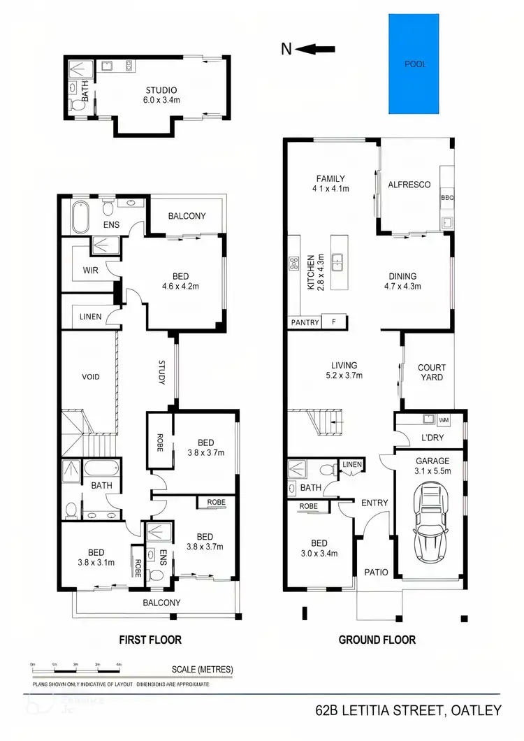 Floorplan of Homely semi-detached listing, 62B Letitia Street, Oatley NSW 2223