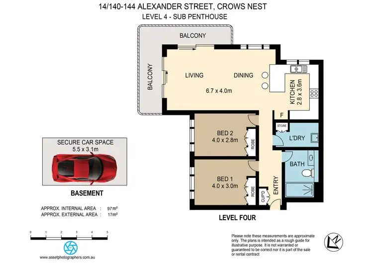 Floorplan of Homely apartment listing, 14/140-144 Alexander Street, Crows Nest NSW 2065
