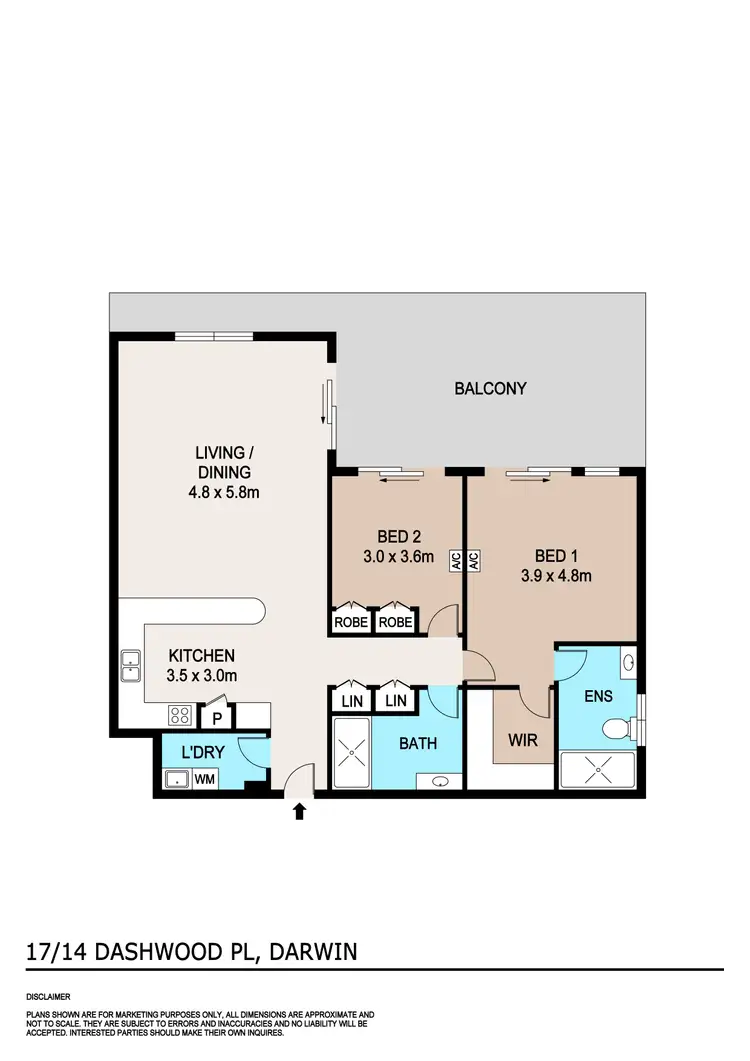 Floorplan of Homely unit listing, 17/14 Dashwood Place, Darwin City NT 800