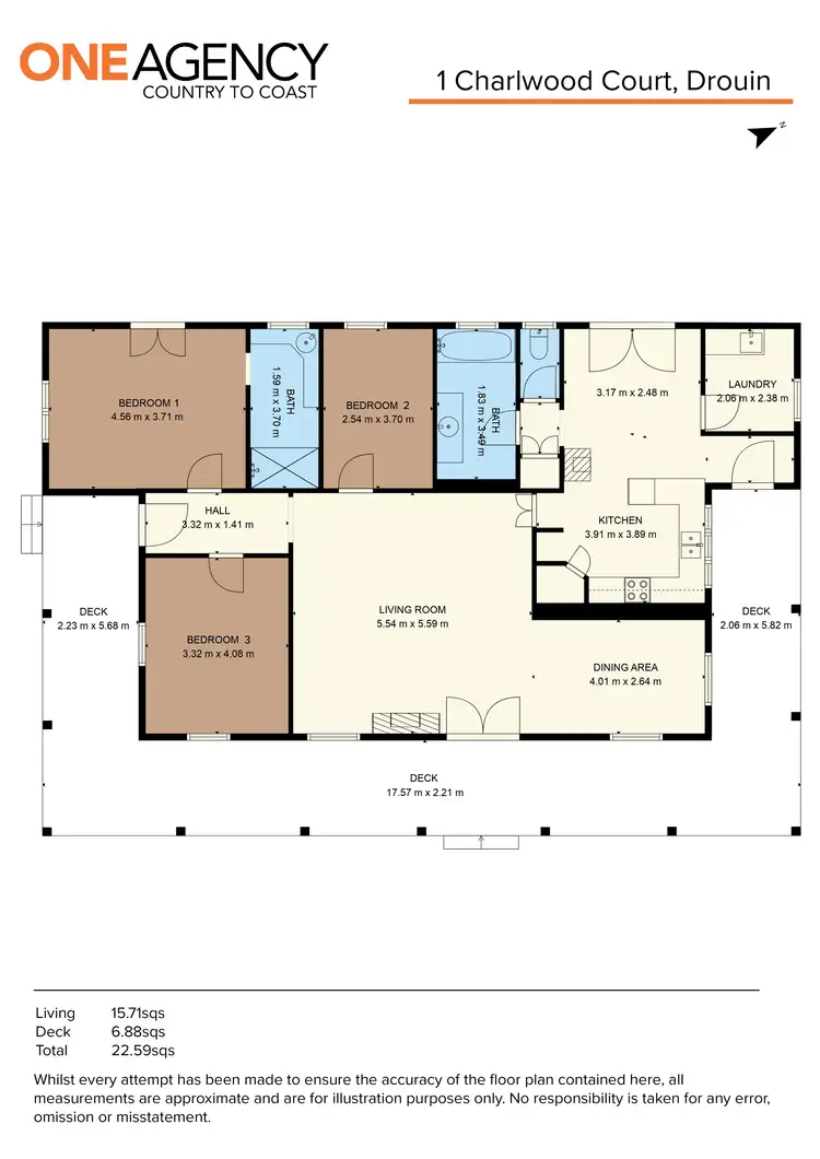 Floorplan of Homely house listing, 1 Charlwood Court, Drouin VIC 3818