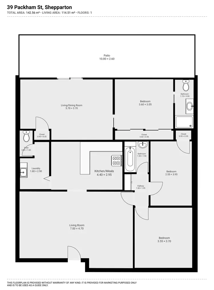 Floorplan of Homely house listing, 39 Packham Street, Shepparton VIC 3630
