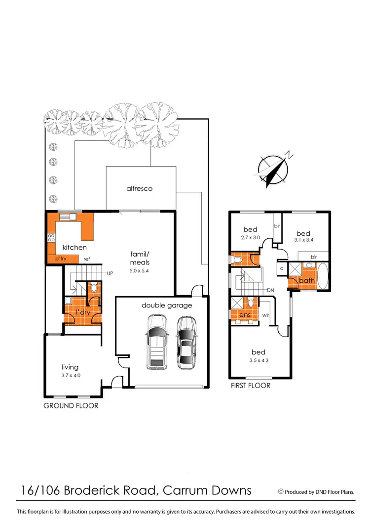 Floorplan of Homely townhouse listing, 16/106 Broderick Road, Carrum Downs VIC 3201