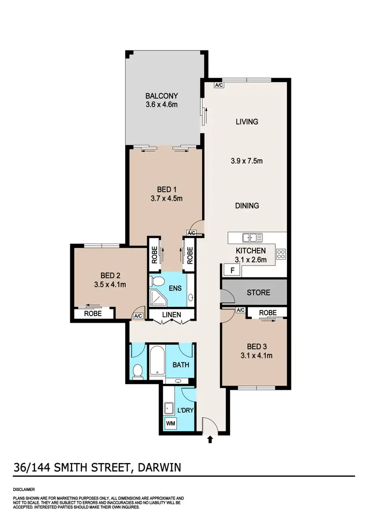 Floorplan of Homely unit listing, 36/144 Smith Street, Darwin City NT 800