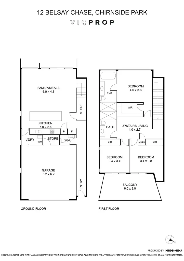 Floorplan of Homely townhouse listing, 12 Belsay Chase, Chirnside Park VIC 3116
