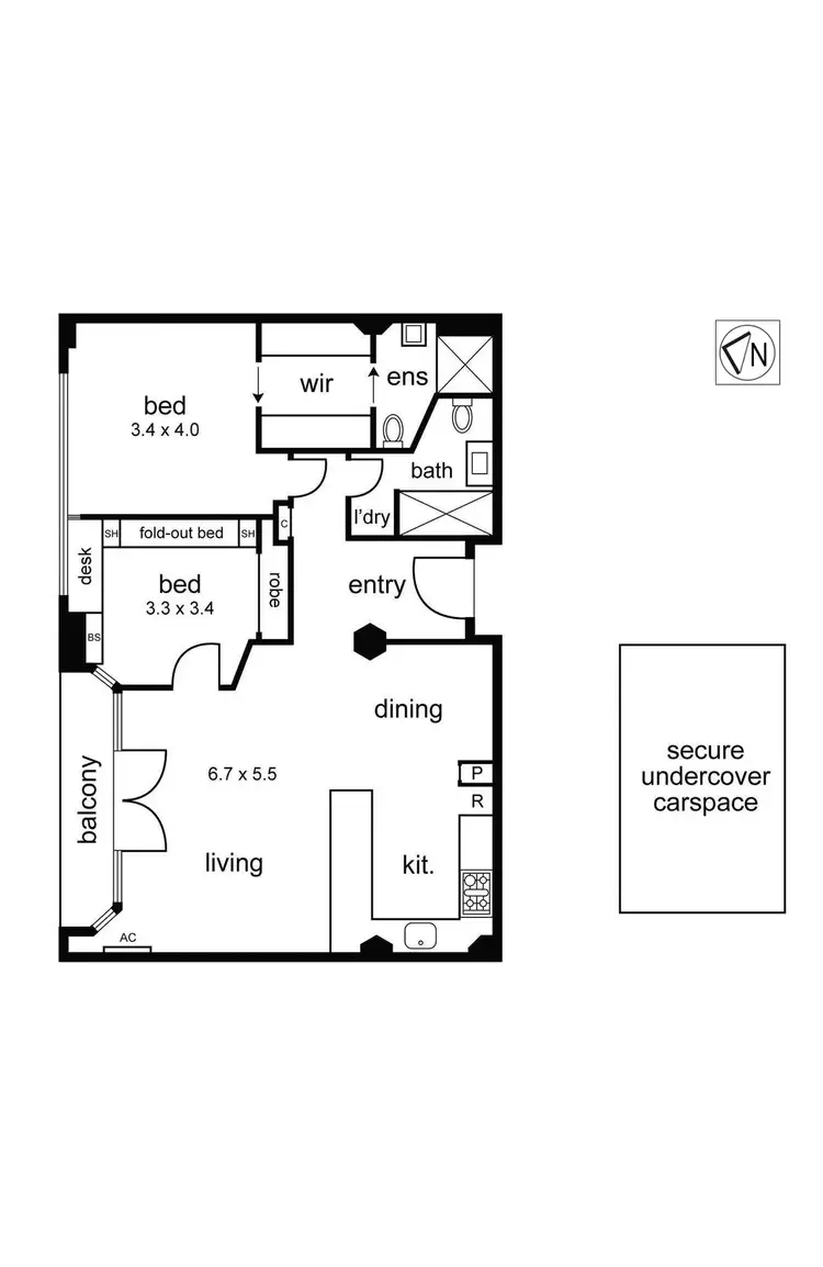 Floorplan of Homely apartment listing, 33/7 Drewery Lane, Melbourne VIC 3000