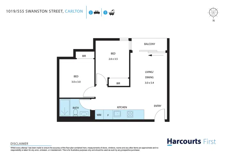 Floorplan of Homely apartment listing, 1019/555 Swanston Street, Carlton VIC 3053