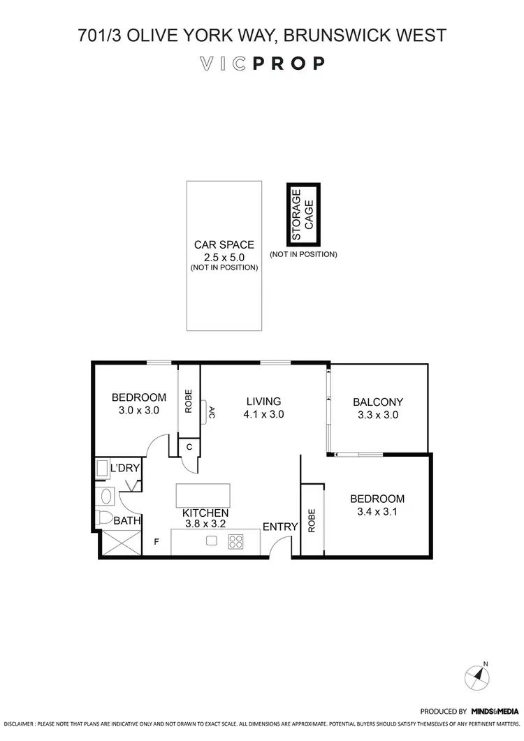 Floorplan of Homely apartment listing, 701/3 Olive York Way, Brunswick West VIC 3055