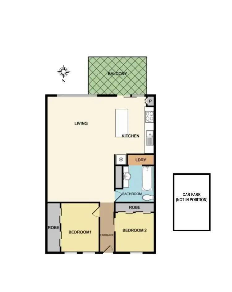 Floorplan of Homely apartment listing, 202/416 Gore Street, Fitzroy VIC 3065