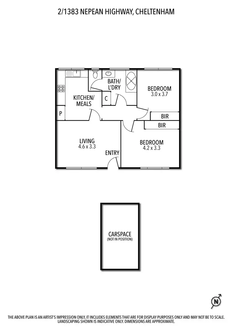 Floorplan of Homely apartment listing, 2/1383 Nepean Highway, Cheltenham VIC 3192