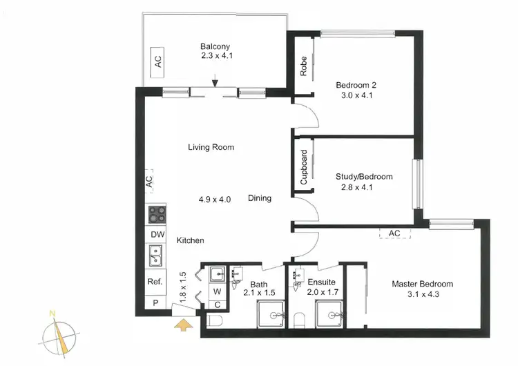Floorplan of Homely apartment listing, 102/462-464 Dandenong Road, Caulfield North VIC 3161