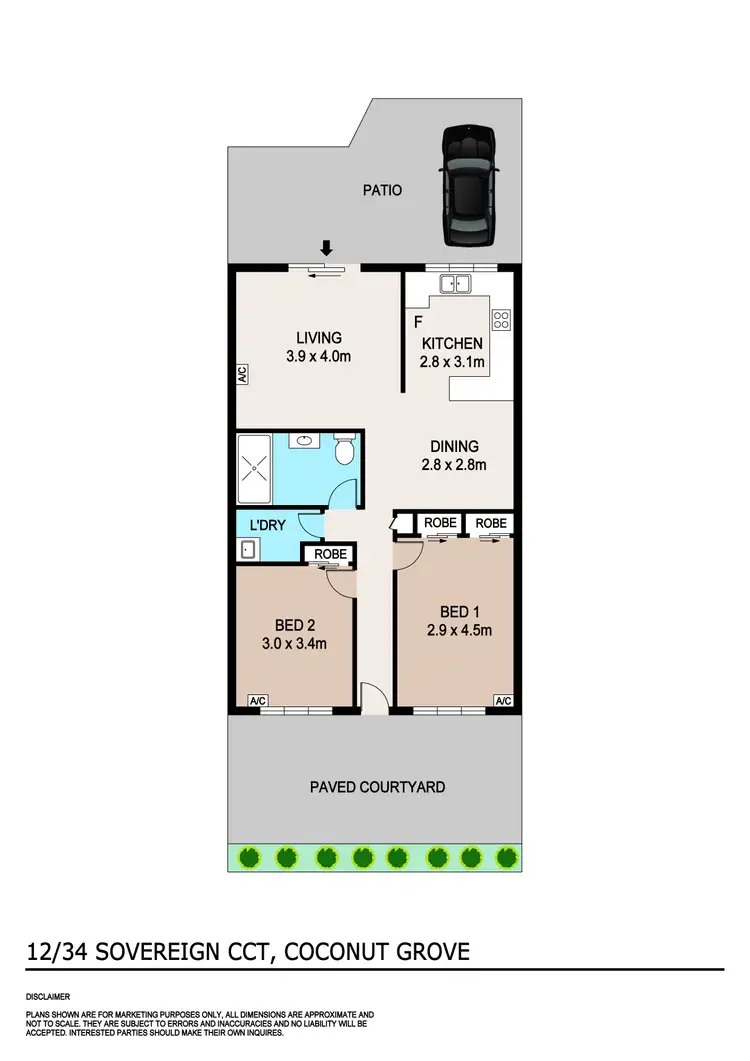Floorplan of Homely unit listing, 12/34 Sovereign Circuit, Coconut Grove NT 810