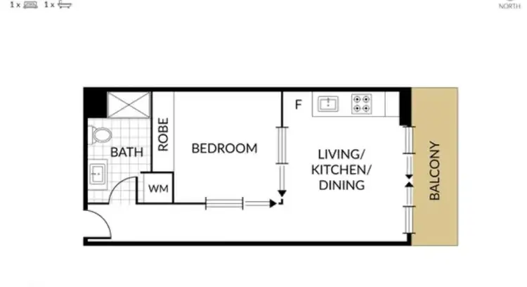 Floorplan of Homely apartment listing, 2607/283 City Road, Southbank VIC 3006