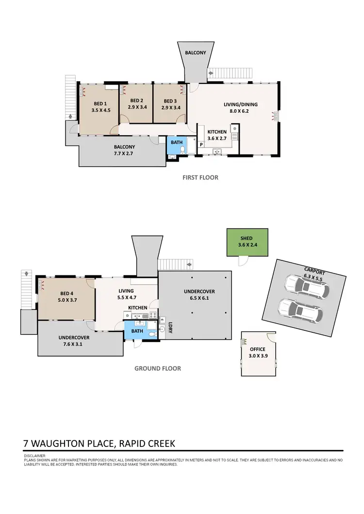 Floorplan of Homely house listing, 7 Vaughton Place, Rapid Creek NT 810