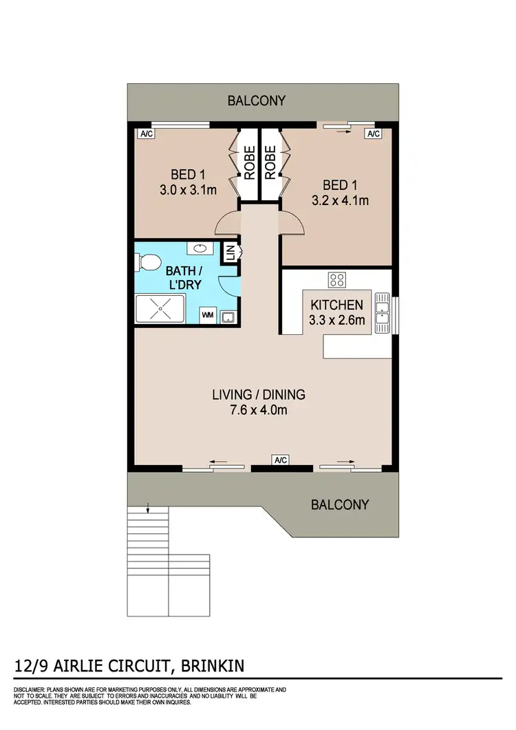 Floorplan of Homely unit listing, 12/9 Airlie Circuit, Brinkin NT 810