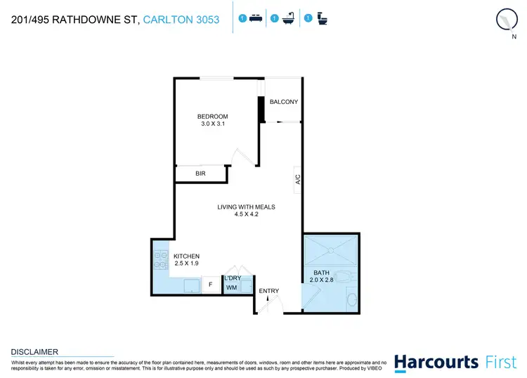 Floorplan of Homely apartment listing, 201/495 Rathdowne Street, Carlton VIC 3053