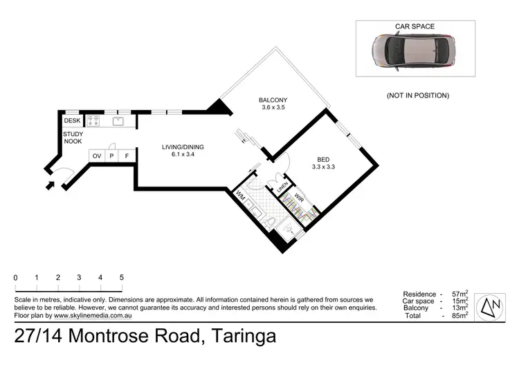 Floorplan of Homely unit listing, 27/14 Montrose Road, Taringa QLD 4068