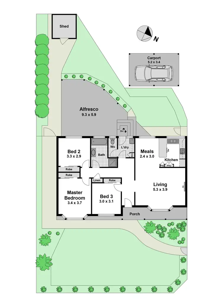 Floorplan of Homely unit listing, 1/29 Albert Street, Kilmore VIC 3764