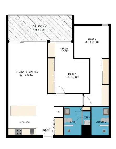 Floorplan of Homely apartment listing, 303/33 Quay Boulevard, Werribee South VIC 3030