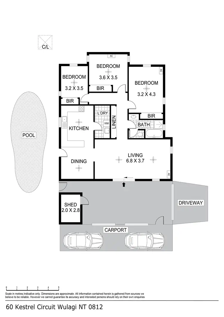 Floorplan of Homely house listing, 60 Kestrel Circuit, Wulagi NT 812