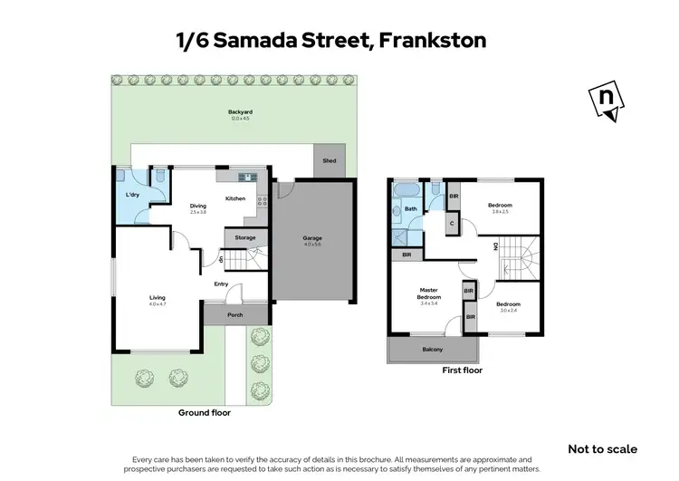 Floorplan of Homely townhouse listing, 1/6 Samada Street, Frankston VIC 3199