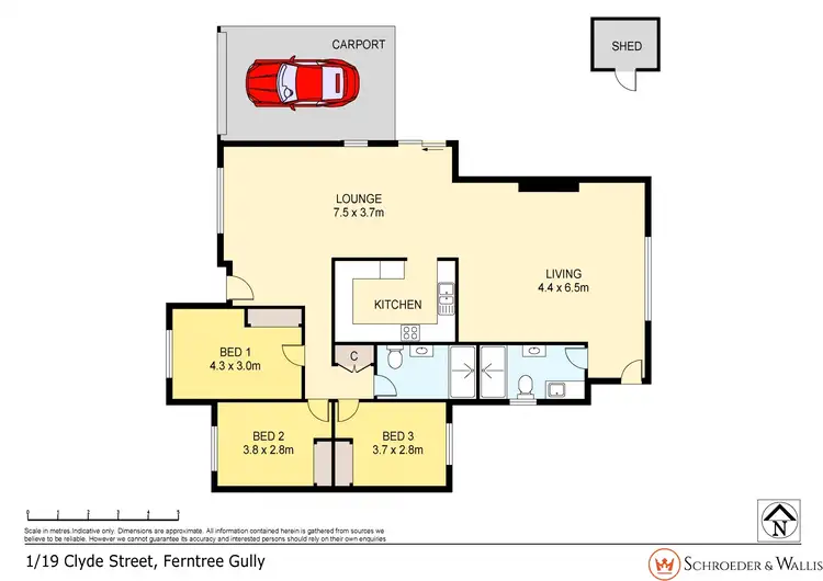 Floorplan of Homely unit listing, 1/19 Clyde Street, Ferntree Gully VIC 3156