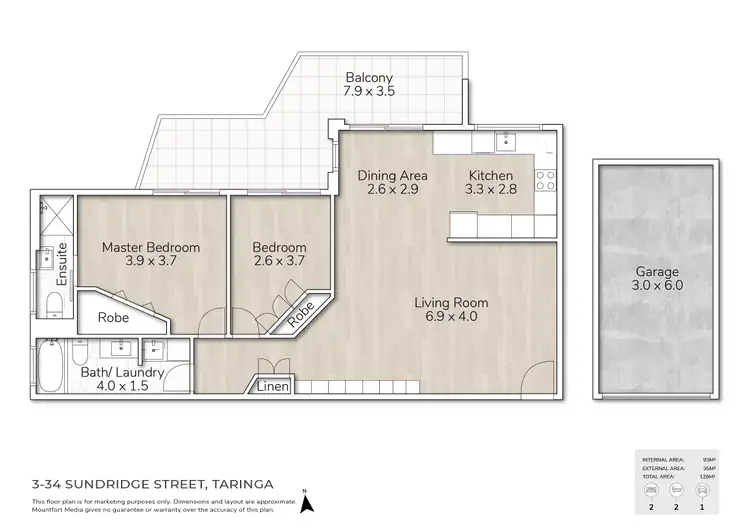 Floorplan of Homely unit listing, 3/34 Sundridge Street, Taringa QLD 4068