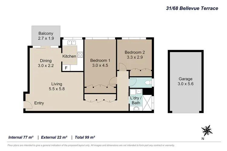 Floorplan of Homely unit listing, 31/68 Bellevue Terrace, St Lucia QLD 4067