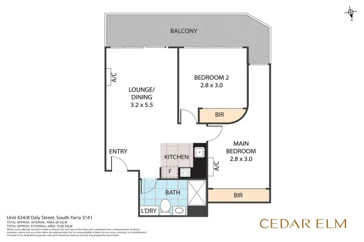 Floorplan of Homely apartment listing, 424/8 Daly Street, South Yarra VIC 3141