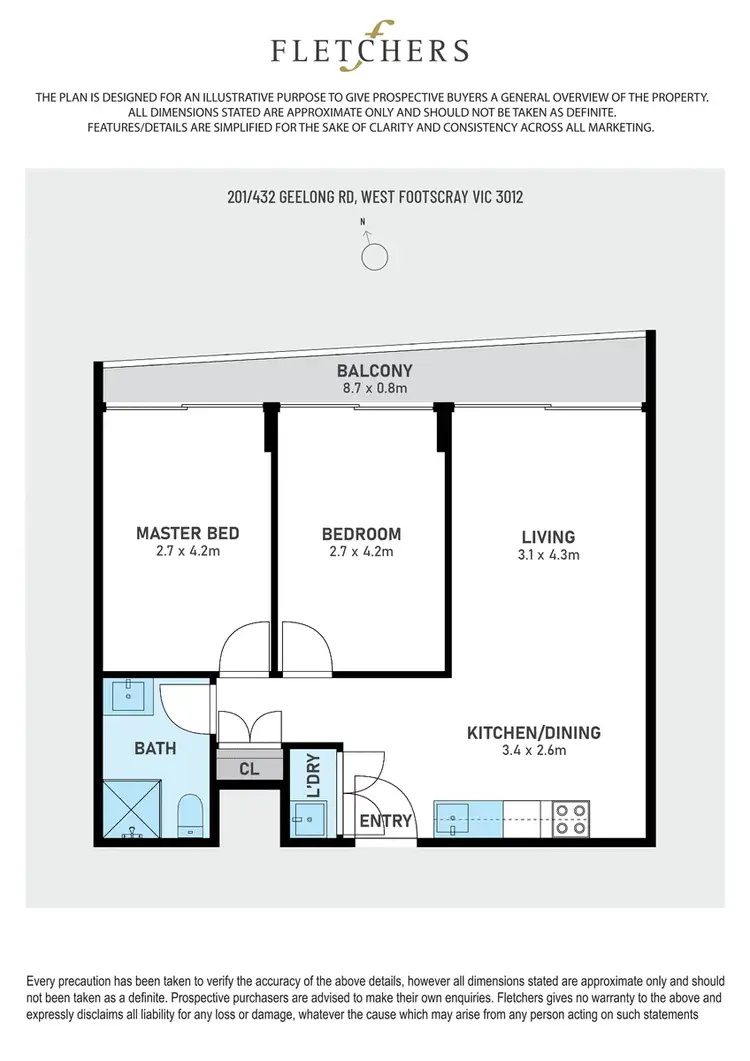 Floorplan of Homely apartment listing, 201/432 Geelong Road, West Footscray VIC 3012